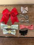 a* Lot of 8 Girls Hair Bows (barettes need replaced)