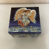 a** Christmas Angel Gift Box With Lid Square