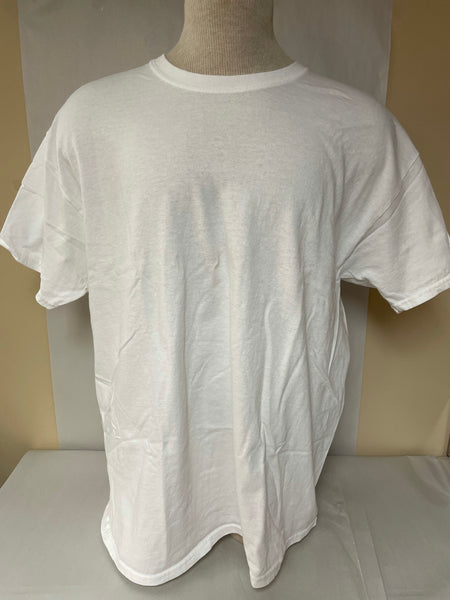 NEW Lot/5 Mens GILDAN White Cotton Tshirt Short Sleeve Large