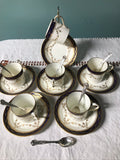 Vintage China TEA SET Stars On Blue Gold Rim C.B.L. England Retired