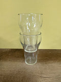 a** Vintage Set/6 Soda Fountain Water Pop Glasses Clear Stackable 5” East ATL Pharmacy