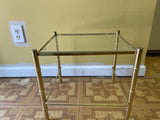 <€€ Set/3 Vintage MCM Gold Metal Accent Nesting Tables **NO glass tops