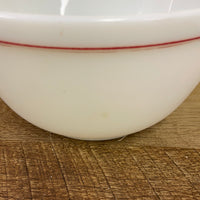 a** Vintage Pyrex White w/ Red Rim 1 1/2 Quart Round Mixing Bowl #402 Milk Glass