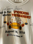 Mens Large 2010 Make A Wish Poker Tournament NY TShirt Autographed Kenna James DevilFish