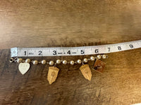 Vintage Faux Pearl CITY OF HOPE 6.5” Bracelet with 4 Charms