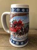 Vintage BUDWEISER Holiday Stein 1995 7” LIGHTING THE WAY HOME Lighthouse Ceramic