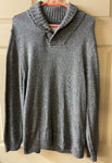 Mens Large URBAN PIPELINE Gray Knit Pullover Sweater Long Sleeve Shawl Neck