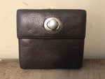 a** Vintage Brown Leather Wallet Change Purse