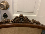 Vintage 4 Drawer DRESSER with Removable Mirror Queen Anne Legs Ornate Pulls Walnut Finish Buffet