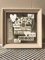 New Hallmark Laser Gallery Framed Glass 3-Dimensional “Two Hearts One Love” Wall Art NWOT