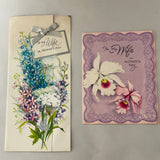 a* Vintage (1950-1960) Lot/3 Used Mother’s Day Wife Greeting Cards Crafts Scrapbooking
