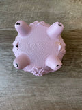*Vintage Pink Grapes Round Footed Painted Glass Planter Candy Dish
