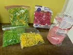 a** Lot of Spring & Easter Decorative Shred  & Crepe Paper Streamers Basket Fill Pink Green Yellow