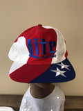 *Vintage AMERICANA Lite Beer Red White Blue USA Flag SnapBack Baseball Hat Cap Adjustable