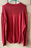 Mens XLarge TOMMY BAHAMA Paradise Collection Red Knit Pullover Sweater Long Sleeve 1/4 Zip