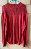 Mens XLarge TOMMY BAHAMA Paradise Collection Red Knit Pullover Sweater Long Sleeve 1/4 Zip