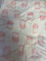 a* Carter's Child Of Mine With Pink Owls Fitted Crib Sheet 100% Cotton Girls