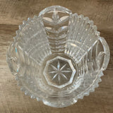 a** Heavy Crystal Glass 8” Vase Ribbed & Cut Scalloped Edge Decor
