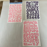 *Lot/3 SCRAPBOOKING Stickers Letters Numbers Alphabet Pink  Purple