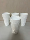 a** Vintage Milk Glass Colony Harvest 2 QT Pitcher w/ 4 Tumblers White Grapes & Leaves