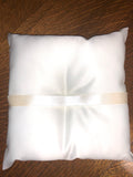 Wedding Ceremony Ivory Satin Rhinestone Ring Bearer Pillow Cushion