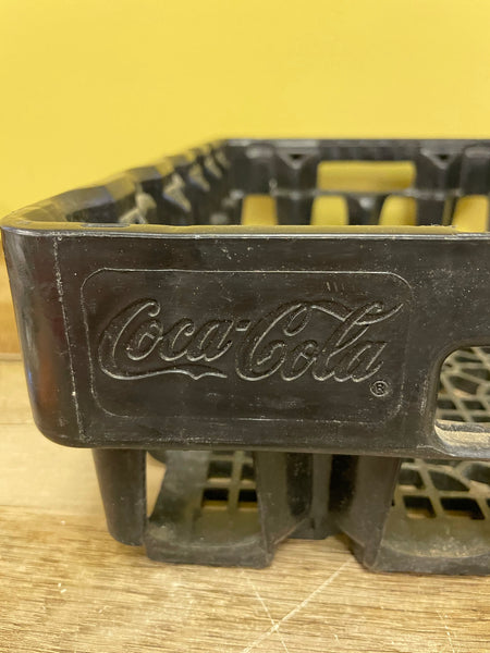 a* Vintage Coca Cola Plastic Crate Stackable 18.5 x 12.5 Coke Tray Carrier Black Husky Rehrig Pacific