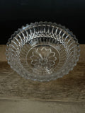 a** Vintage Heavy Crystal Glass Etched Rim Candy Dish