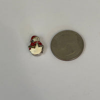 ~¥ Vintage Snowman Charm Pendant with Red Crystal