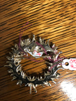 *Vintage Jeweled Gold Christmas Wreath Brooch Lapel Pin