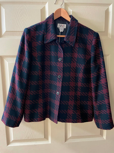 Womens Size 10 STYLE & Co Collection Red & Black Geometric Jacket Blazer