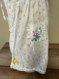 <€€ Vintage KITCHEN Half APRON Handmade Country Farm Yellow Flowers Cotton Stained