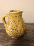*Vintage Pottery Gold Brown Glaze 5.5” Pitcher Handle Vase EM 1792