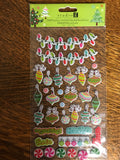 NEW Christmas Holiday Studio G Cardstock Puffy Stickers Sealed 2 Sheets