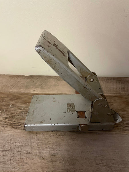 Vintage Metal Perforator, Paper Puncher, Black Office Hole Puncher