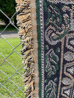 Vintage Tapestry Throw Blanket Fruit Basket Grapes Fringed 46” L x 62” W