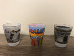 a** Pair Set/3 Shot Glasses California Surfing Chinatown Los Angeles