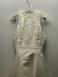 <€€ Demetrios Bridal Size 6 Ivory Beaded Sleeveless  Wedding Dress Gown Removable Train