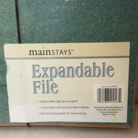 *New Mainstays Expanding Letter File Accordian Reinforced 12 Pockets 12x10.5