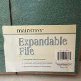 € New Mainstays Expanding Letter File Accordian Reinforced 12 Pockets 12x10.5