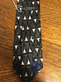 Mens BACHRACH Italy Silk Neckware Tie Necktie Geometric Diamonds Brown Black Gray