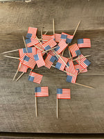 €€ Vintage AMERICANA Lot/31 Flag Appetizers Horderves Serving Themed Toothpicks