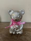 a* GSANY Baby Bank Pink Bow Girl Fine Silver Bears Plated