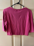 Womens Size 10 WD.NY Pink Bolero Sweater 3/4 Sleeve Clear Beaded