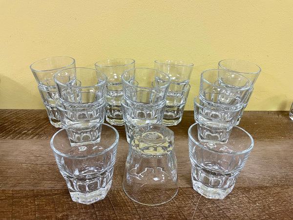 a** Lot/17 Glasses Juice Clear Lowball Rocks Tumbler Set