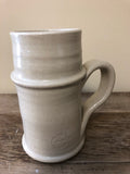 Vintage Williamsburg Pottery Gray with Cobalt Blue Salt Glaze 6” Coffee Mug Handle