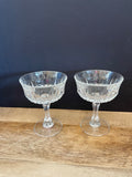 a** Set/4 Clear Crystal Cut Glass Stemmed Wine Champagne Sorbet Dessert