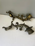 € Pair/Set of 2 Vintage Ornate Cast Metal Antiqued Taper Candelabra Candle Holder Arm Parts Only