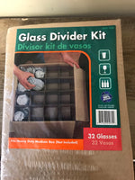 <€€ New Glass Divider Packing Kit for 32 Glasses Unopened Sealed