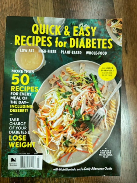NEW Quick & Easy Recipes for DIABETES Magazine 50 Recipes July 2022