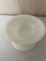 a** Vintage Milk Glass Vase Urn White Ribbed Pedestal 5” EO Brody M4000